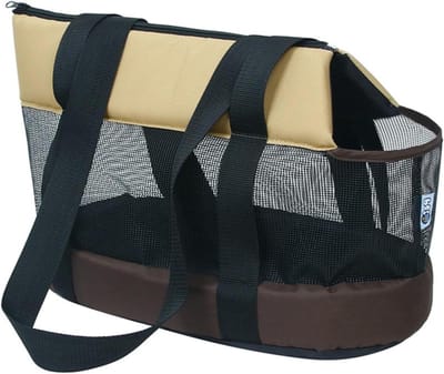 Huisdier Transportbox - Draagtas Reizen - Veilig Vervoer - Scheurbestendig Gaas - 45 cm - Bruin
