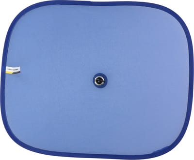 Dunlop Auto zonneschermen voor zijramen - 2x stuks - blauw - kunststof - zuignappen - 44 x 36 cm