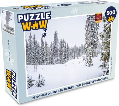 Puzzel De bomen die op een besneeuwd bosgebied groeien - Legpuzzel - Puzzel 500 stukjes - Kerst - Cadeau - Kerstcadeau voor mannen, vrouwen en kinderen