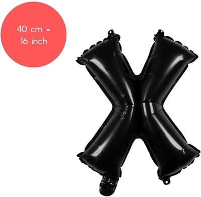 Fienosa Letter Ballonnen - Letter X - Zwart - Kleur Zwart - 40 cm - Helium Ballon - Verjaardag Ballon - Verjaardag versiering