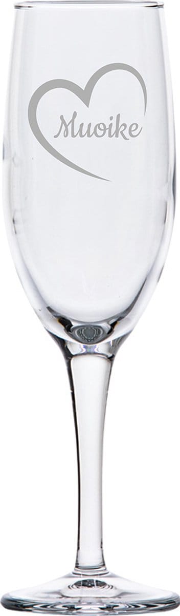 Gegraveerde Champagneglas 16,5cl Muoike mei hert
