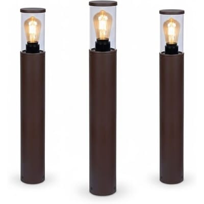 KS Verlichting buitenverlichting - 3x Brunswick tuinlamp - aluminium - 60cm - Corten
