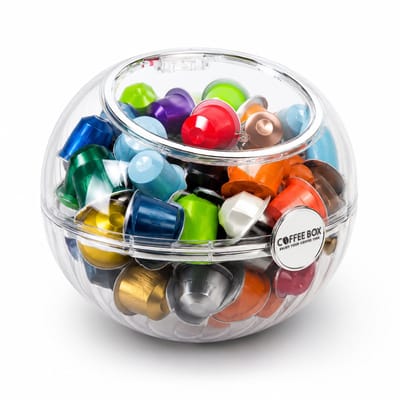 Daity 1 Stuk - Grote opbergdoos met deksel voor koffiecapsules – transparante opbergdoos, geschikt voor aanrecht, bureau of als accessoire en decoratie voor de koffiebar.