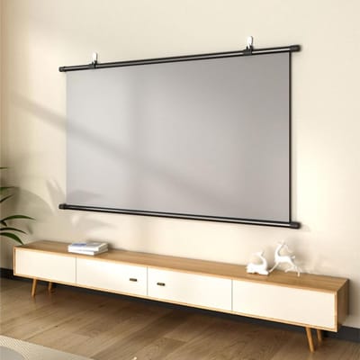 Projectiescherm - Oprolbaar scherm - Thuisbioscoop creëren - Kreukvrij PVC materiaal - 60 inch - Wit