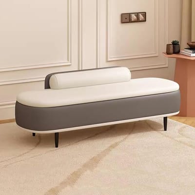 Opbergbank met kussen - Voetenbank kruk - Extra zitplaats - Met opbergruimte - 60 cm - Donkergrijs beige