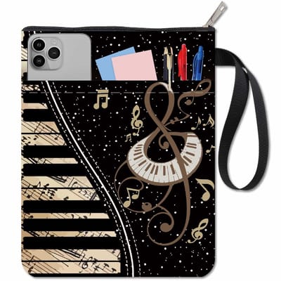 Allecto - Muzikale Boekbeschermer - Wasbare Boekbeschermer - Bescherming voor boeken - Zwart - Boekaccessoires - Voor boekenliefhebbers - Geschikt ...