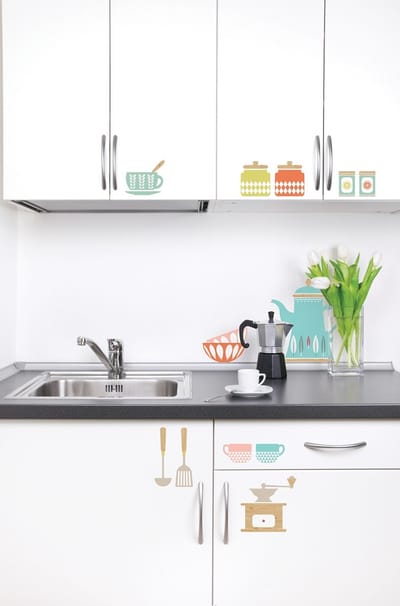 Muurstickers, decoratieve stickers, keukengerei