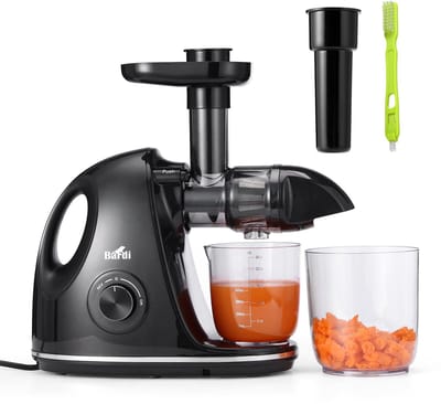 Bardi Slowjuicer – Coldpress Fruitpers voor Groenten & Fruit – 700 ml Pulpreservoir – Met Schenkkan – Zwart