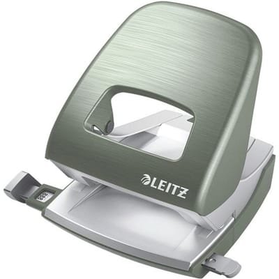 Leitz Style Metalen Kantoor Perforator - Perforeert Tot 30 Vel - Voor Mappen En Ringbanden - Zeegroen - Ideaal Voor Thuiskantoor/Thuiswerkplek