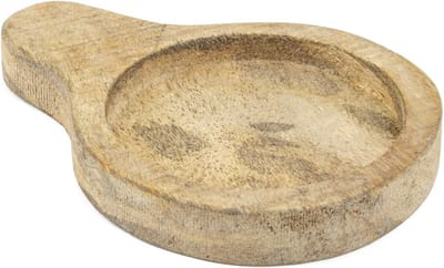 HomeBound by KY | Houten schaaltje rond naturel | zeepbakje | 14x10x2cm | schaaltje voor lekker geurende amberblokjes