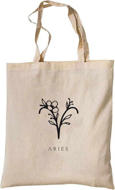 Jute Tas met Sterrenbeeld Opdruk - 100% Katoen - Duurzame Boodschappentas 38x42 cm