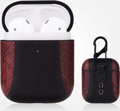 AirPods hoesjes van By Qubix - AirPods 1/2 hoesje PU Leer Flip-over - Bruin/zwart Airpods Case Hoesje voor Airpods Airpods 1 Airpods 2 Hoes