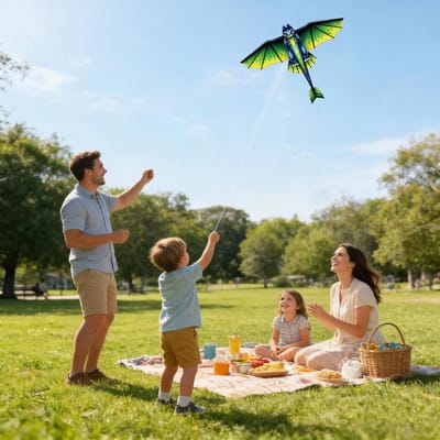 Grote Vlieger - Draak Vlieger - Buiten Spelen - Scheurbestendig Materiaal - 100 Meter Touw - Groen