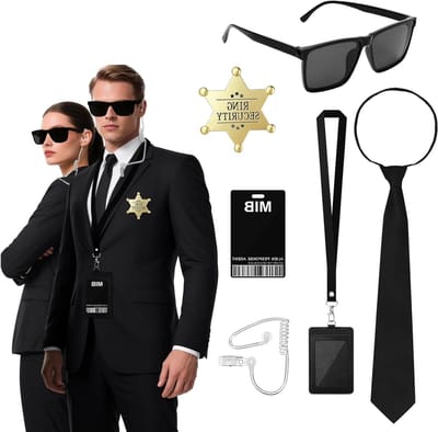 Agent kostuum accessoires voor volwassenen - Hoed, zonnebril en badge voor een complete look