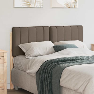 vidaXL - Gestoffeerd - hoofdbord - Bruin - en - Taupe - 120 - cm - Massief - grenenhout