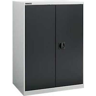 Draaideurkast Schäfer Shop Select MS-i 12408, plaatstaal, B 800 x D 400 x H 1215 mm, 3 OH, lichtgrijs/antracietgrijs, tot 150 kg