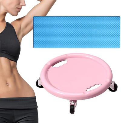 Buikoefening Roller - Ab Wheel - Core Training - 360 graden draaibaar - 28x28x8 cm - roze