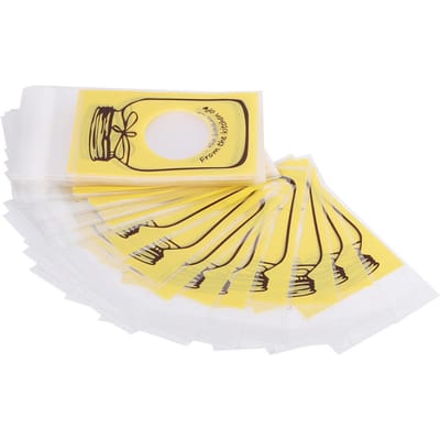 100 stuks/pak Mooie plastic snoep koekjes cadeauverpakkingszakje Feestartikelen (Geel) white