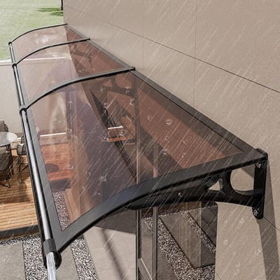 Moderne zonwering - Terrasluifel deur - Buiten beschermen - Polycarbonaat structuur - N.v.t. - Transparant