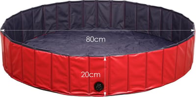 Zwembad voor honden, opvouwbaar kinderbadje, 80 x 20 cm, pvc, draagbare badkuip, wasbad, huisdier, zwembad