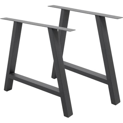 2x tafelpoten A-vormig 70x72 cm antraciet gepoedercoat stalen tafelframe voor eettafel en bureau