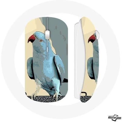 Souris Sans Fil - MANIACASE - Perruches Bleu - Clé USB Wi-Fi incluse - Compatible Mac et PC