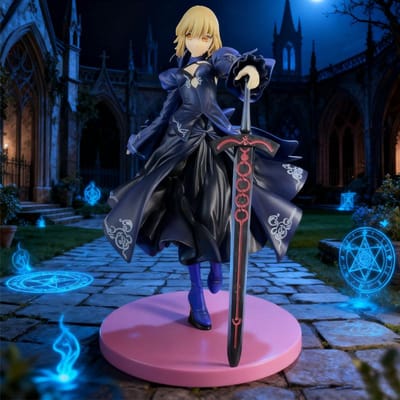 25cm Fate/Stay Night Saber Alter - Pvc Anime Figuur Formele Avondjurk Versie Verwisselbaar Stijlvolle Kamerdecoratie Bureauornament Cadeau blue