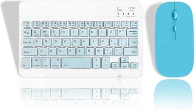AOAS Draadloos Toetsenbord en Muis - QWERTY - Wireless - Bluetooth - Design - Set - Blauw