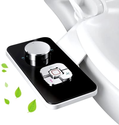RosaBloom Bidet Toiletbrilbevestiging - Bidet Spray - Toilet Douche - WC Sproeier - Ultradun - Zelfreinigend - Dubbele Sproeiers - Koud Water - Zwart