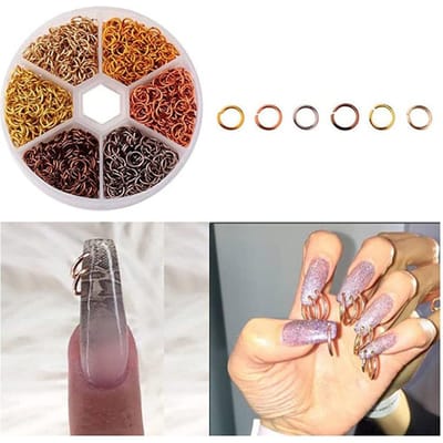 Nagelkunst Design Hanger Set 3D Metalen Ringen DIY Sieraden Knutselbenodigdheden Nagel Sieraden Decoraties 3D gray