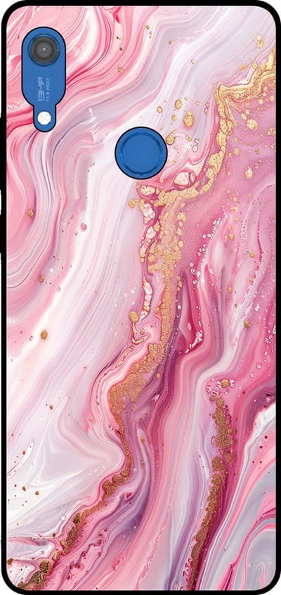 Smartphonica Telefoonhoesje Geschikt voor Huawei Y6S met marmer opdruk - TPU backcover case marble design - Roze geschikt voor Huawei Y6S