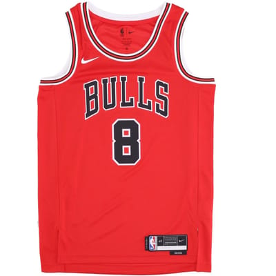 Basketbaltanktop voor heren Nba Icon Edition 22 Dri-fit Swingman Jersey nr. 8 Zach Lavine Chibul University rood