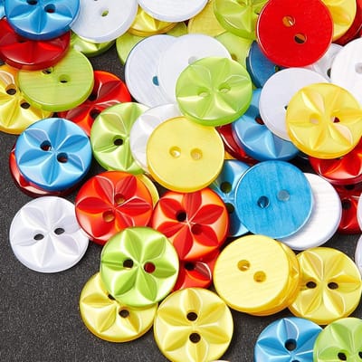 100pcs Baby Star Buttons 2 Colorful Round Resin Holes for DIY Knitting Sewing Crafts Handmade Clothing 14mm, 5 Colors - ShopVlot