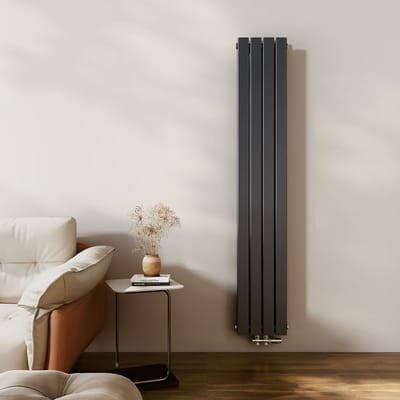 EMKE Radiator - Dubbel-Laags Plat - Mat Antraciet - 180x30 cm - 911 W - Kolomradiator Vertical - Verwarming voor Alle Ruimtes