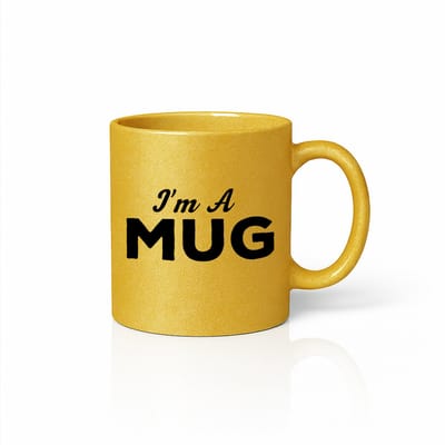 I’m a Mug Mok 330 ml – Gouden Glitter Grappige Minimalistische Quote Beker