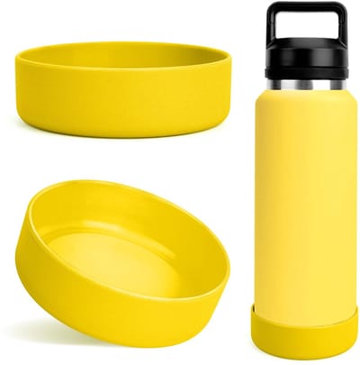 Allecto - Waterfleshoes - Siliconen hoes - Antislip bescherming - Alpine Yellow - Flesbumper - Geschikt voor Rambler 36oz - 2-pack