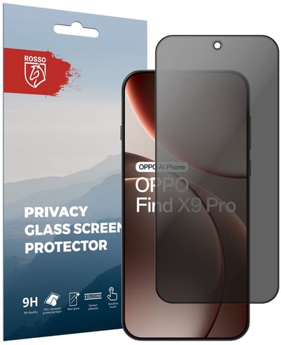 Rosso Privacy Screen Protector Geschikt voor Oppo Find X9 Pro - 9H Gehard Glas - Case Friendly Tempered Glass - Eenvoudige Installatie
