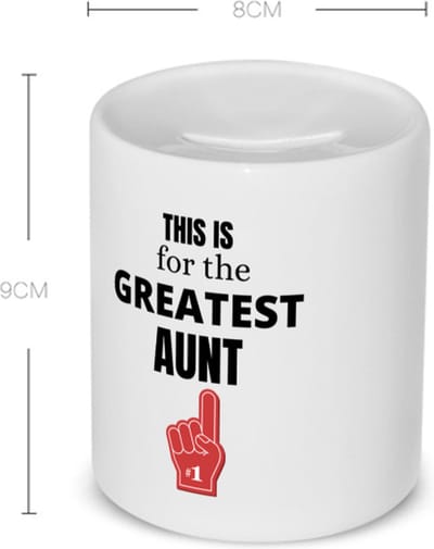 Akyol - this is for the greatest aunt Spaarpot - Tante - tante - verjaardag tante - cadeautje - kado - geschenk - 350 ML inhoud