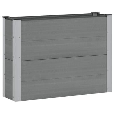vidaXL Verhoogde plantenbak Grijs 100 x 30 x 72 cm WPC en Aluminium