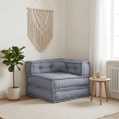vidaXL - Modulebankeenheid - Stof - Grijs - 70 - x - 70 - x - 56 - cm