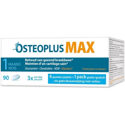 Osteoplus Tabletten Max Glucosamine, Chondroïtine, MSM en Vitamine C - Voor Gezond Kraakbeen – 90 tabletten