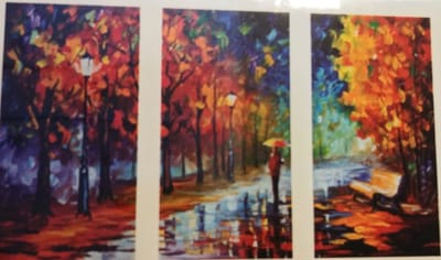 Diamond Painting Pakket - 3 Losse Delen - Herfst - 90x60 cm - Complete Set - Volledige Bedekking - Ronde Steentjes