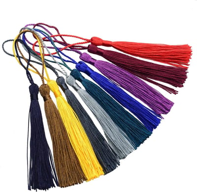 100 Stuks 13cm Silky Floss Boekenlegger Kwastjes met 2-Inch Lussen voor DIY, Sieraden en Souvenirs