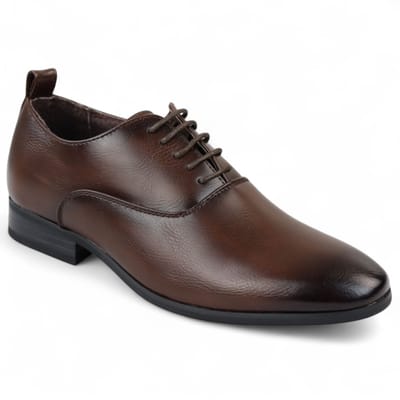 Bruine klassieke Oxford Derby-schoenen met vetersluiting voor heren