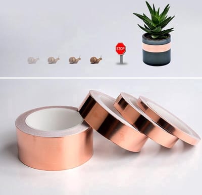 Ferrarium Slakken tape & kopertape - 20 meter 20 mm breed - diervriendelijke slakkenval -natuurlijke slakkenval - slakken afschrik - tape van koper
