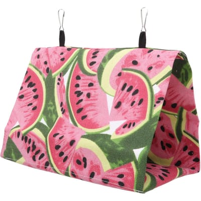 Papegaai Hangmat Canvas Kleurrijk Watermeloen Patroon Zacht Comfortabel Vogel Driehoek Nest voor Vogel 25x15x18cm/9.8x5.9x7.1in