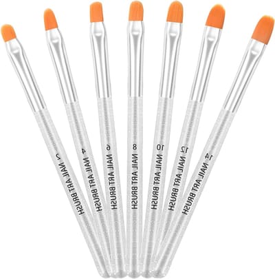 Complete Set van 7 Professionele Nagelkwasten voor Nail Art, Acryl, UV Gel en DIY Ontwerpen voor Thuis en Salongebruik