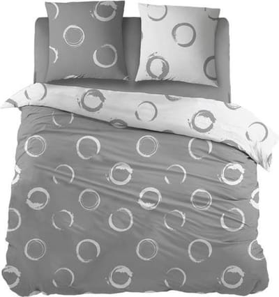 Snoozing Lieve - Flanel - Dekbedovertrek - Eenpersoons - 140x200/220 cm + 1 kussensloop 60x70 cm - Grijs