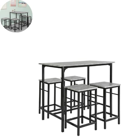 Bartafel Garden - Bartafel Set - Barkruk - Barstoel - Gardenstoel - Voetsteun - Zwart