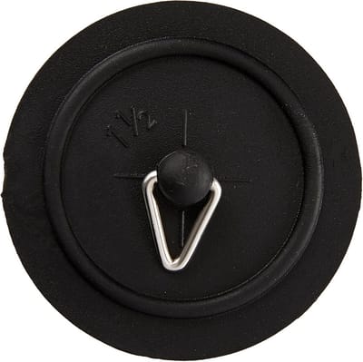 38 mm Bekkensleutel met 300 mm Chroom Vergulde Ketting en Verblijf - Zwart